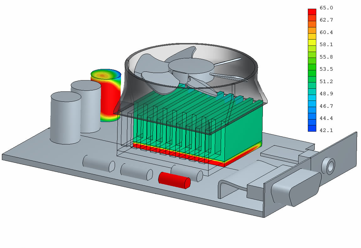 Temperatures [°C] on the dissipating components